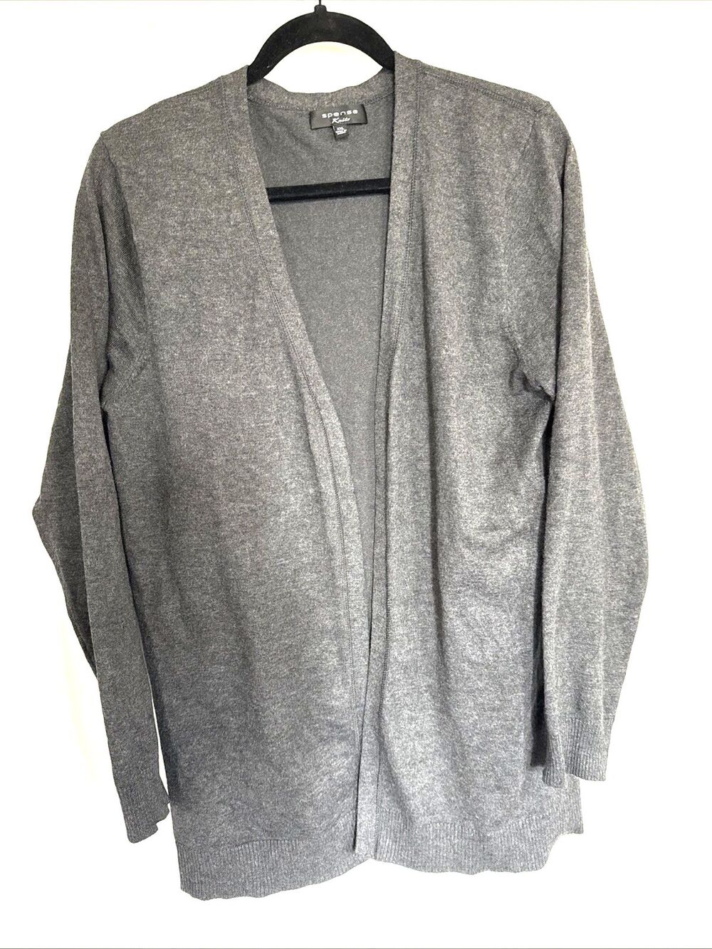 Spense XXL Dark Gray Lightweight Women's Open Cardigan Sweater Long Soft